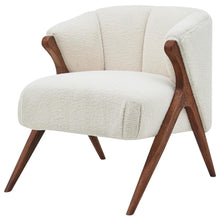 Load image into Gallery viewer, Florence Faux Shearling Fabric Accent Chair Brown Legs
