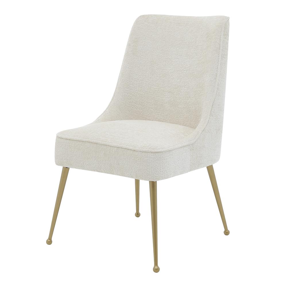 Cedric KD Fabric Dining Side Chair Gold Legs, (Set of 2)