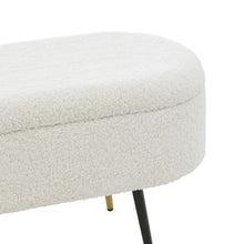 Load image into Gallery viewer, Phoebe KD Faux Shearling Fabric Storage Bench w/ Gold Tip Metal Legs
