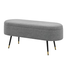 Load image into Gallery viewer, Phoebe KD  Fabric Storage Bench w/ Gold Tip Metal Legs
