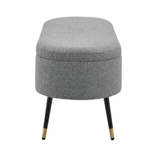 Load image into Gallery viewer, Phoebe KD  Fabric Storage Bench w/ Gold Tip Metal Legs
