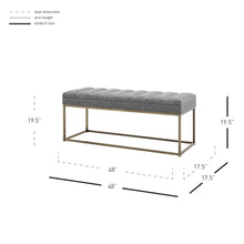 Load image into Gallery viewer, Darius KD Fabric Bench

