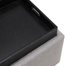 Load image into Gallery viewer, Cameron Square Fabric Storage Ottoman with Tray
