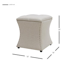 Load image into Gallery viewer, Amelia Nailhead Tufted Storage Ottoman
