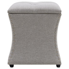 Load image into Gallery viewer, Amelia Nailhead Tufted Storage Ottoman
