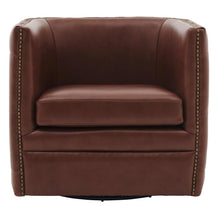 Load image into Gallery viewer, Leslie Top Grain Leather Swivel Tufted Chair
