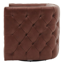 Load image into Gallery viewer, Leslie Top Grain Leather Swivel Tufted Chair
