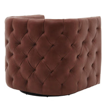 Load image into Gallery viewer, Leslie Top Grain Leather Swivel Tufted Chair
