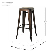 Load image into Gallery viewer, Metropolis Metal Backless Bar Stool, (Set of 4)
