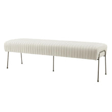 Load image into Gallery viewer, Merritt Pleated Velvet Fabric Bench
