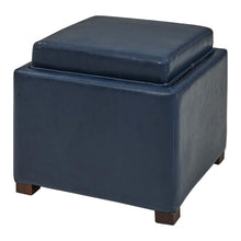 Load image into Gallery viewer, Cameron Square Bonded Leather Storage Ottoman
