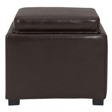 Load image into Gallery viewer, Cameron Square Leather Storage Ottoman

