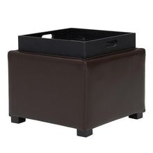 Load image into Gallery viewer, Cameron Square Leather Storage Ottoman
