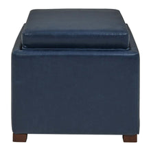 Load image into Gallery viewer, Cameron Square Bonded Leather Storage Ottoman
