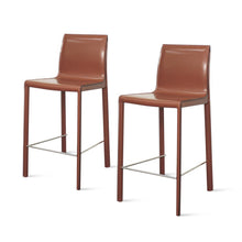 Load image into Gallery viewer, Gervin Recycled Leather Counter Stool, (Set of 2)
