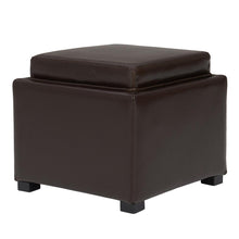 Load image into Gallery viewer, Cameron Square Leather Storage Ottoman
