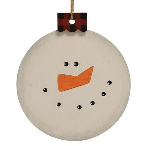 Snowman Head Buffalo Check Ornament (Pack of 4)