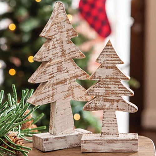 Distressed Wooden Tree 6 inch (Pack of 4)