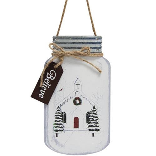 Christmas Church Mason Jar Hanger (Pack of 4)