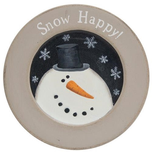 Happy Snowman Rimmed Plate 3 Asstd. (Pack of 2)