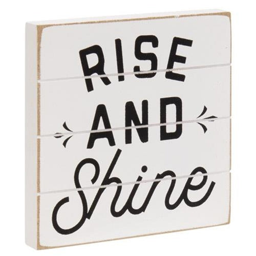 Good Morning Shiplap Block Sign 3 Asstd. (Pack of 4)