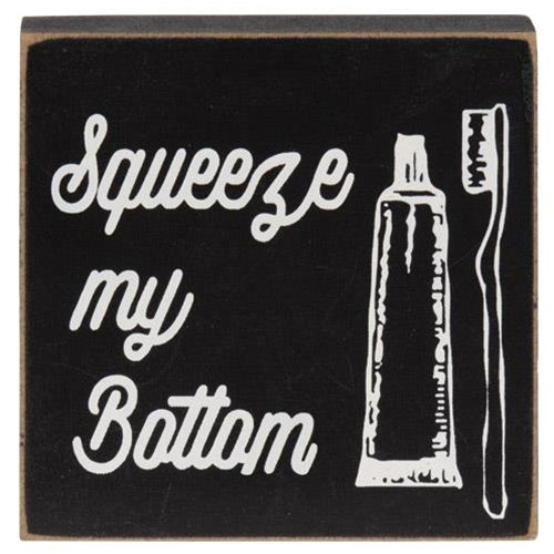 Funny Bathroom Wood Block 3 Asstd.  (Pack of 4)