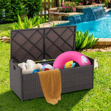 Load image into Gallery viewer, 34 Gallon Patio Storage Bench with Seat Cushion and Zippered Liner
