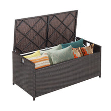 Load image into Gallery viewer, 34 Gallon Patio Storage Bench with Seat Cushion and Zippered Liner
