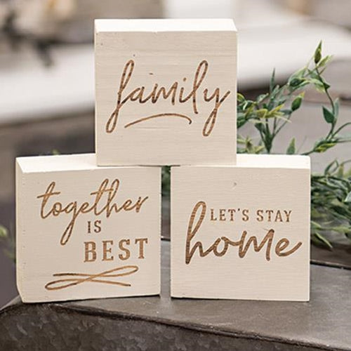 Family Engraved Block 3/Asst  (Pack of 4)