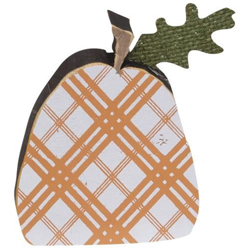 2/Set Orange Plaid Freestanding Pumpkins (Pack of 4)