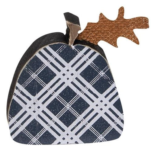 2/Set Black Plaid Freestanding Pumpkins  (Pack of 4)