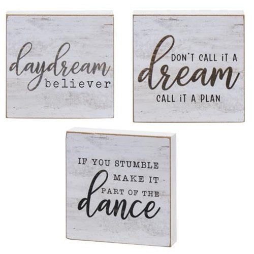 Call It A Dream Square Block 3 Asstd. (Pack of 4)