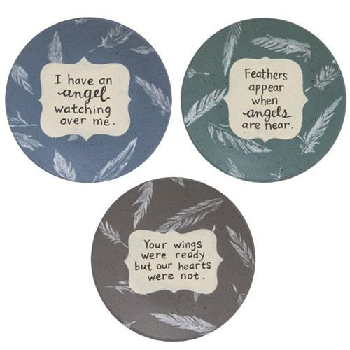 Angel Feather Plate 3 Asstd. (Pack of 4)