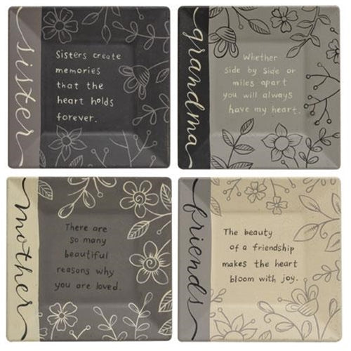 Lady of the Family Square Plate 4 Asstd. (Pack of 2)
