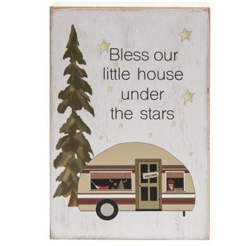 Bless Our Little House Camper Block (Pack of 4)