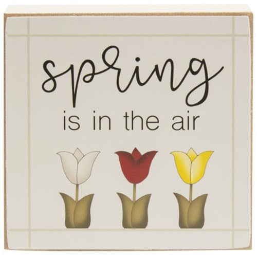 I Love Spring Square Block 4 Asstd. (Pack of 4)