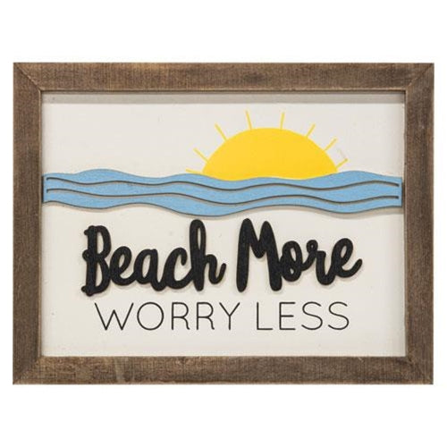 Beach More Worry Less Frame (Pack of 2)