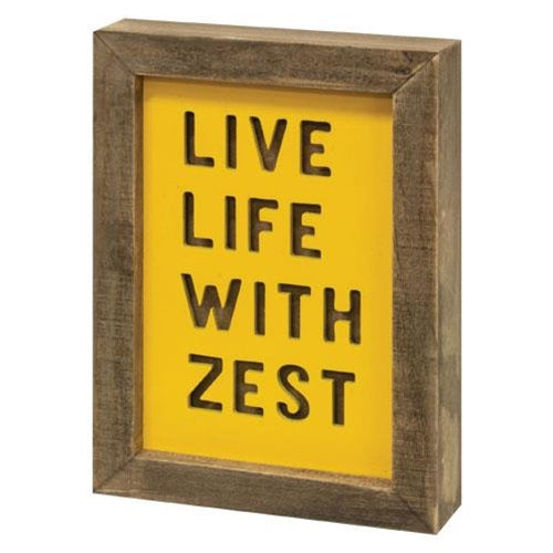 Live Life With Zest Frame (Pack of 4)