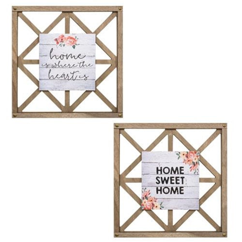 Where the Heart Is Lattice Sign 2 Asstd. (Pack of 2)