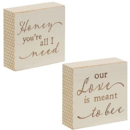 Meant To Bee Engraved Block 2 Asstd. (Pack of 4)