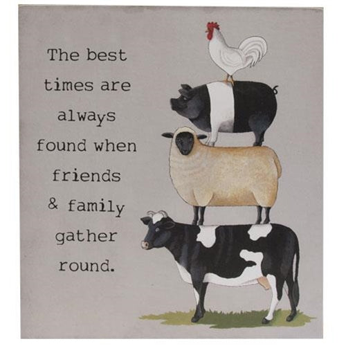 The Best Times Farm Animal Stack Box Sign (Pack of 2)
