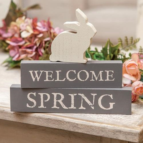 3/Set Welcome Spring Block Stackers (Pack of 4)