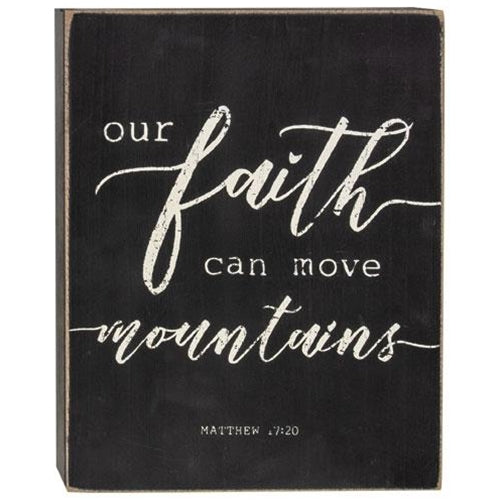 Our Faith Can Move Mountains Box Sign (Pack of 2)