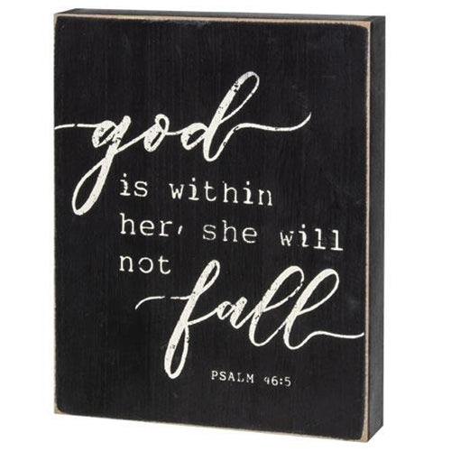 She Will Not Fall Box Sign (Pack of 2)