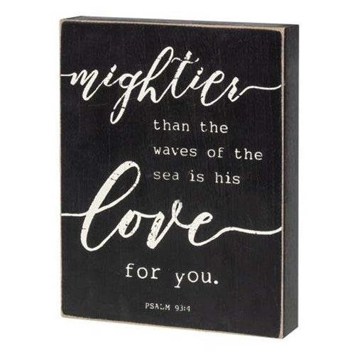 Mightier Than the Sea Box Sign (Pack of 2)