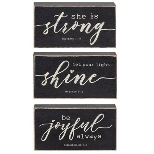 Strength and Dignity Box Sign 3 Asstd. (Pack of 4)