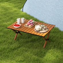Load image into Gallery viewer, Folding Lightweight Aluminum Camping Table with Wood Grain-M
