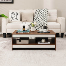 Load image into Gallery viewer, 37 Inch 2-Tier Rectangle Wooden Coffee Table with Storage Shelf-Wulnat
