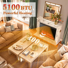 Load image into Gallery viewer, 34/37 Inch Electric Fireplace Recessed with Adjustable Flames
