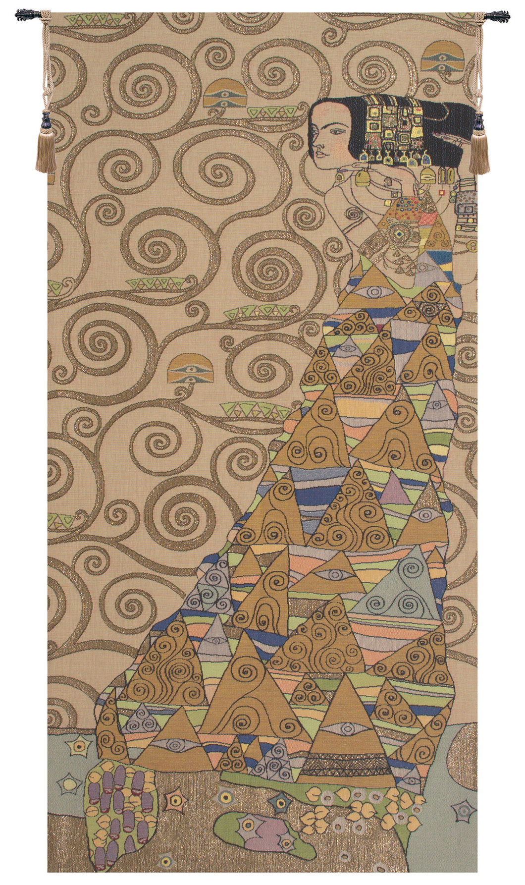 L'Attente Klimt a Droite Clair French Tapestry